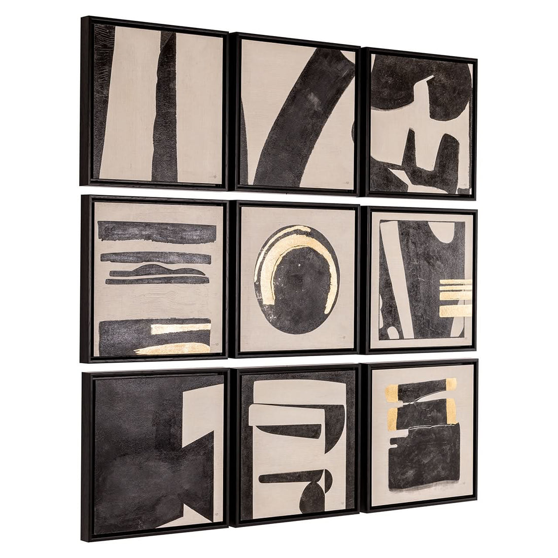 Richmond Interiors Wandbild-Set Gabri (9-teilig) – Black/White Wandbild Richmond Interiors