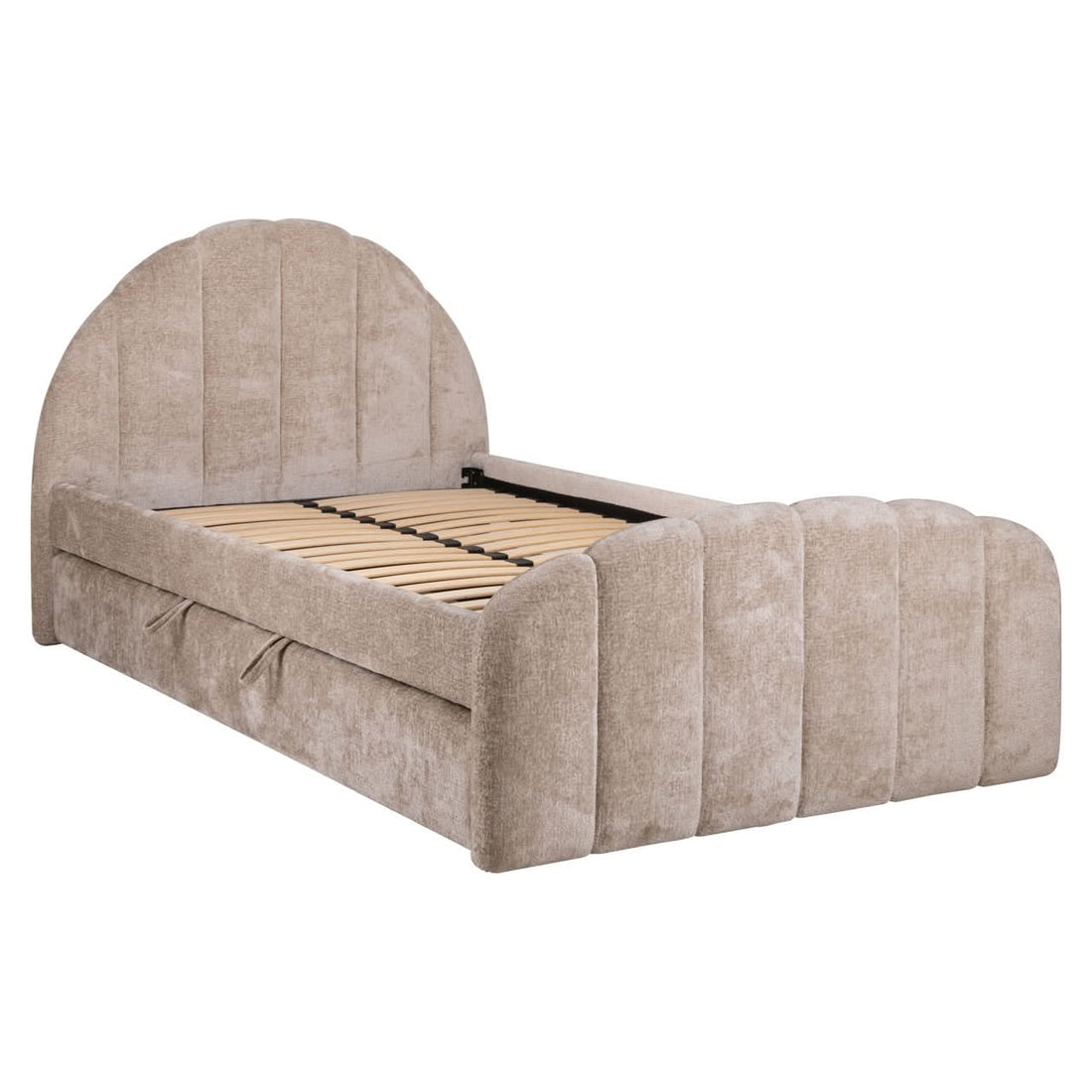 Richmond Interiors Bett Pixie Clay Chenille – 120 × 200 cm mit Ausziehbett Polsterbett Richmond Interiors
