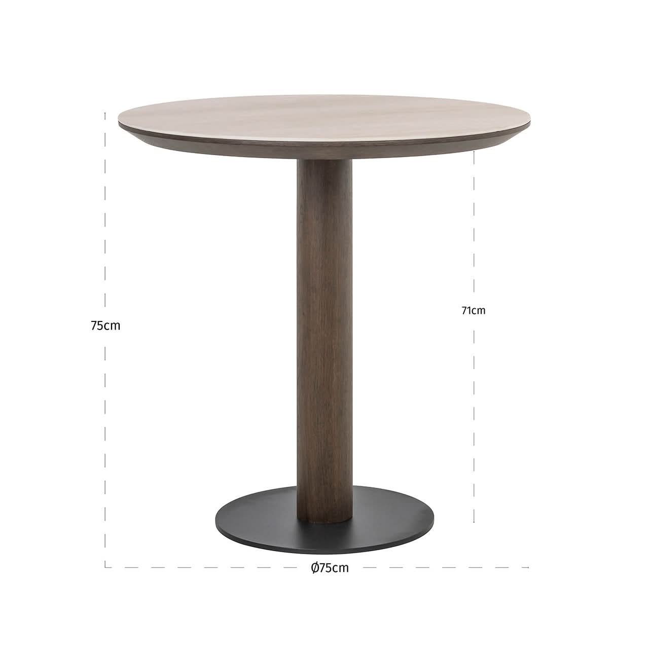 Richmond Interiors – Bistrotisch Ritz Brown Ø75 Bartisch Richmond Interiors