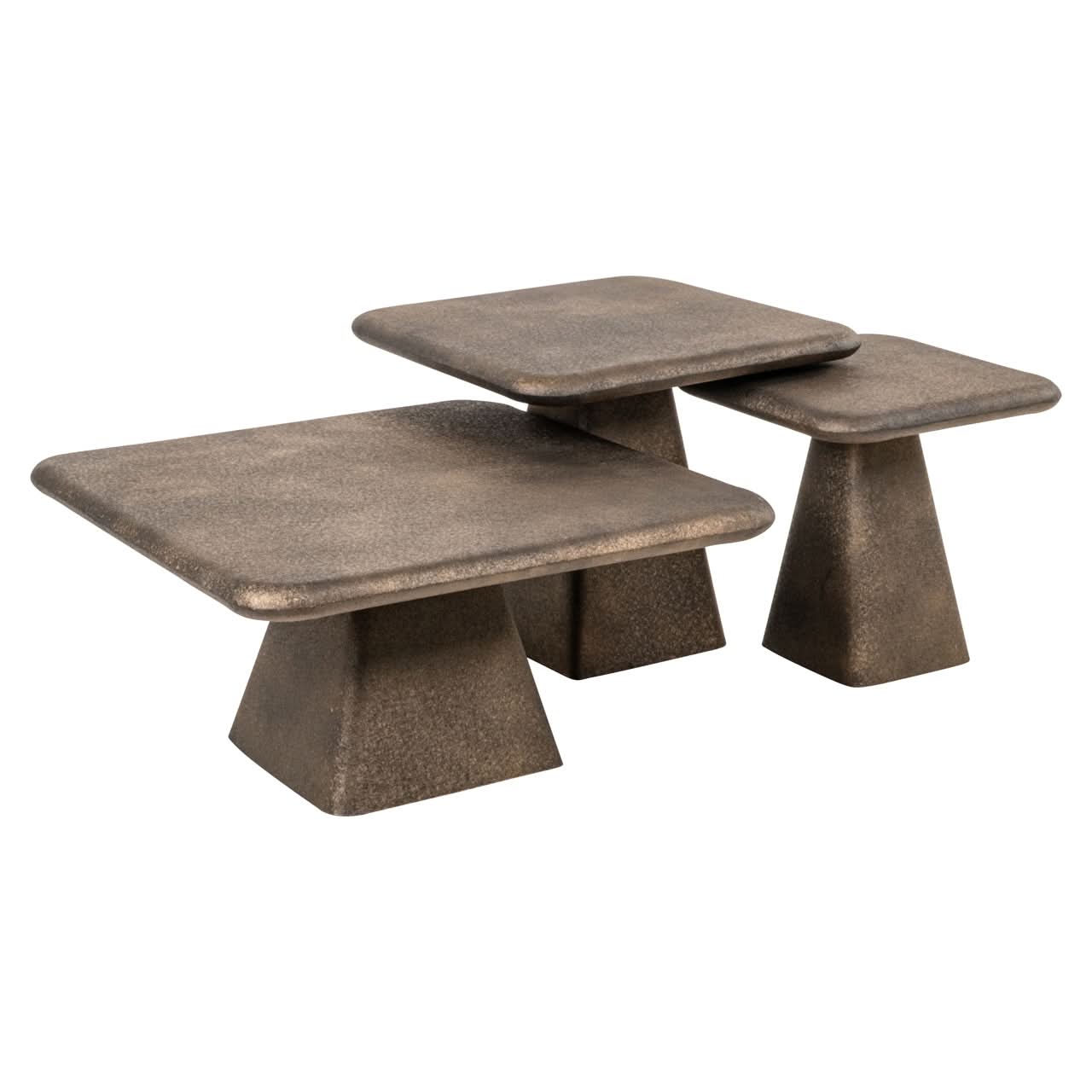 Richmond Interiors – Couchtisch-Set Marlie Gold (3-teilig) 3er-Set Couchtisch Richmond Interiors
