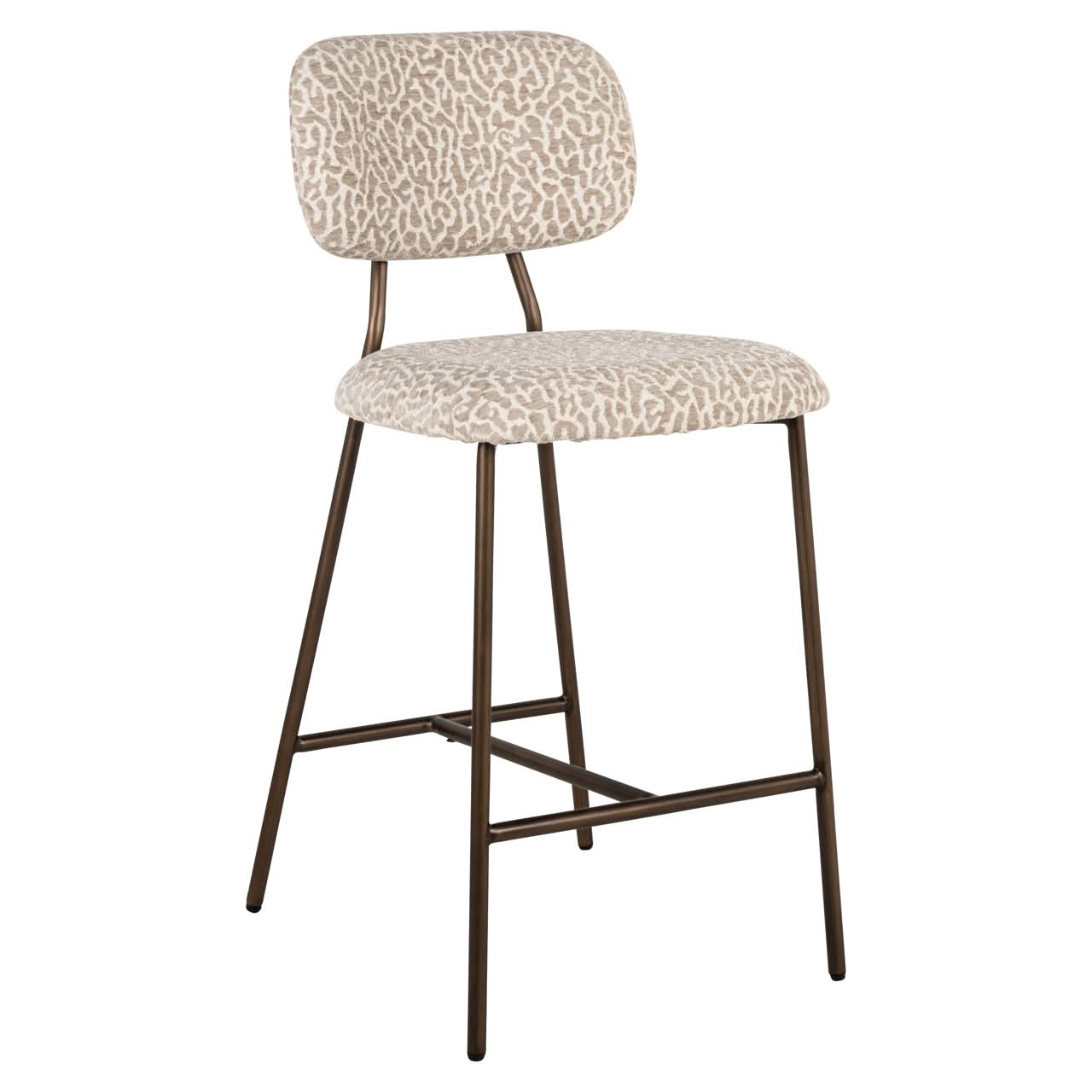 Richmond Interiors – Counter Stool Xenia Beige Leopard (2er-Set, feuerhemmend) 2er-Set Barstühle Richmond Interiors