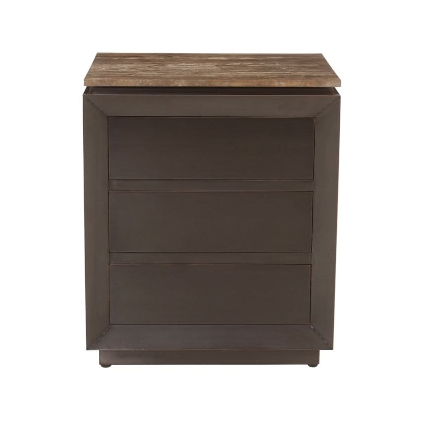 Richmond Interiors – Nachttisch Russo Brown mit 3 Schubladen Nachttisch Richmond Interiors