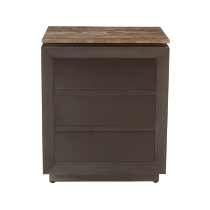 Richmond Interiors – Nachttisch Russo Brown mit 3 Schubladen Nachttisch Richmond Interiors