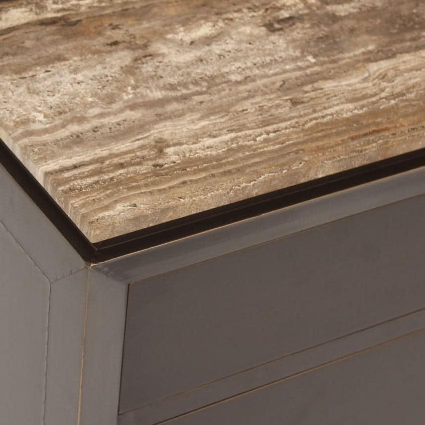 Richmond Interiors – Nachttisch Russo Brown mit 3 Schubladen Nachttisch Richmond Interiors