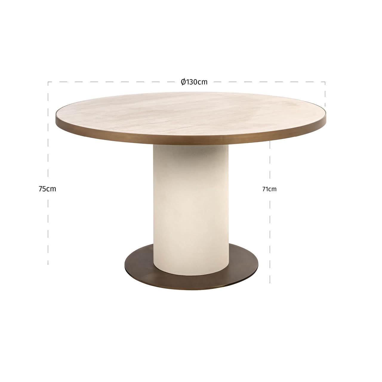Richmond Interiors – Esstisch Tivoli white 130Ø Esstisch rund Richmond Interiors