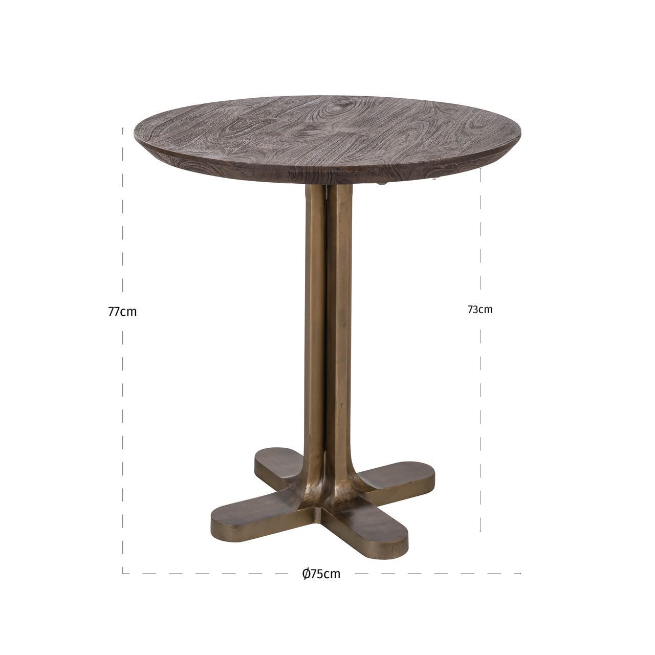 Richmond Interiors Bistro-Tisch Revelin dark brown 75Ø Bistro-Tisch Richmond Interiors