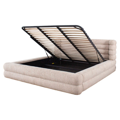 Richmond Interiors Bett Obidis Natur Linear – 180 × 210 cm mit Stauraum Richmond Interiors