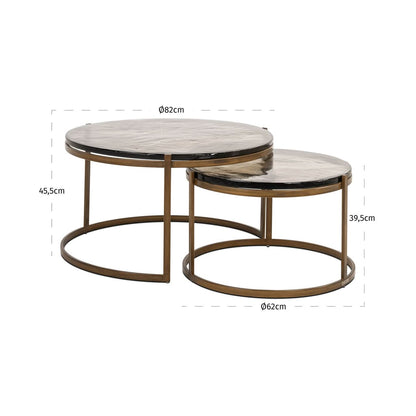 Richmond Interiors – Couchtisch-Set Cleo Gold (2-teilig) 2er-Set Couchtisch Richmond Interiors