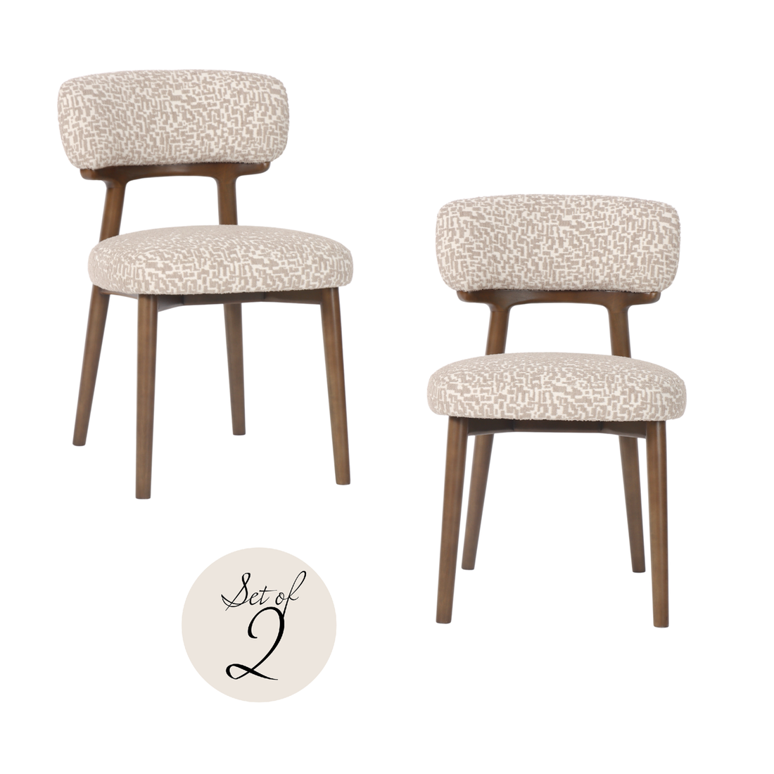 Richmond Interiors – Esszimmerstuhl Basker natural geo (2er-Set) 2er-Set Esszimmerstühle Richmond Interiors