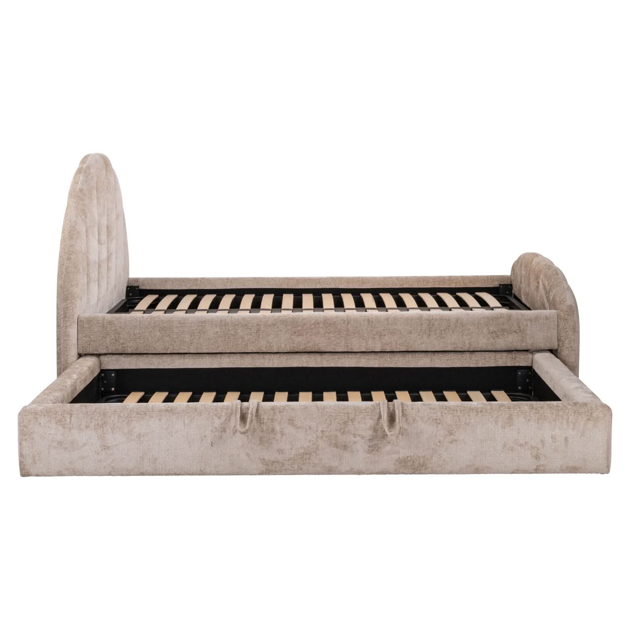 Richmond Interiors Bett Pixie Clay Chenille – 120 × 200 cm mit Ausziehbett Polsterbett Richmond Interiors