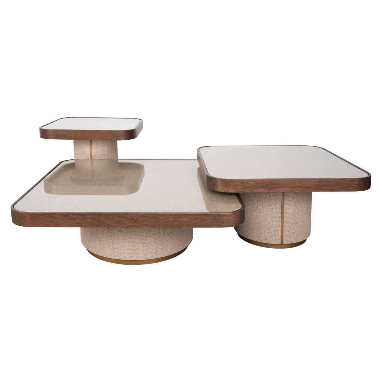 Richmond Interiors – Couchtisch Willox Brown (2er-Set, inkl. Glasplatte) 2er-Set Couchtisch Richmond Interiors