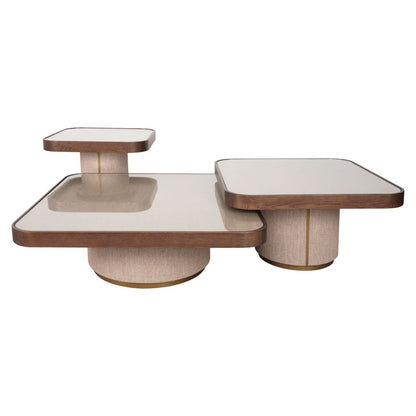 Richmond Interiors – Couchtisch Willox Brown (2er-Set, inkl. Glasplatte) 2er-Set Couchtisch Richmond Interiors