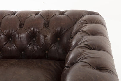 Flamant - EDINBURGH, Sofa, Chesterfield, Leder, dunkelbraun, 4-Sitzer 4-Sitzer Sofa Flamant