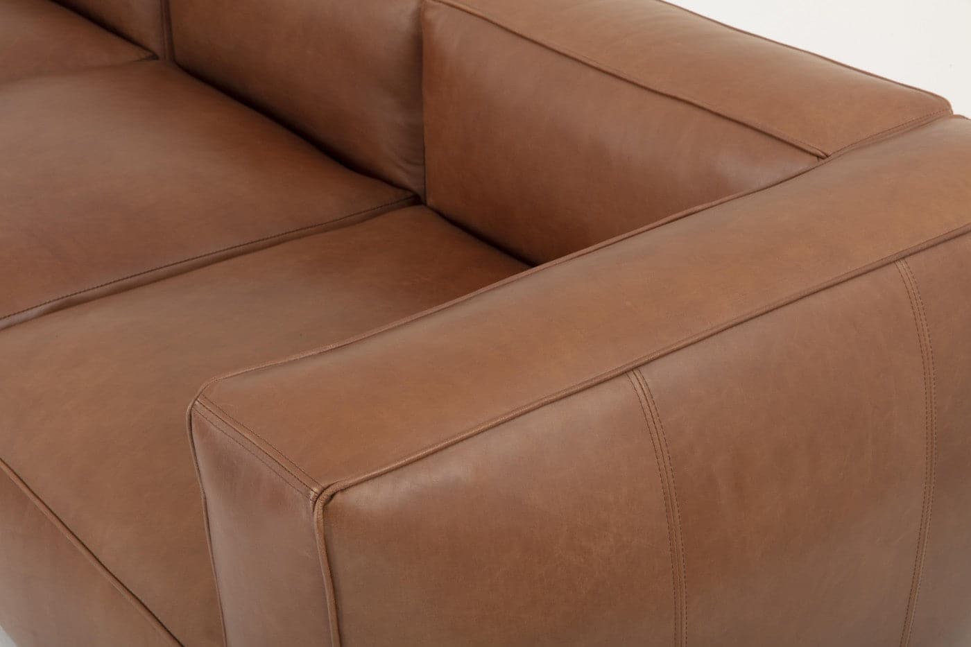 Flamant - BAILEY, Ecksofa, Leder, Cognac braun, 5-Sitzer 5-Sitzer Sofa Flamant