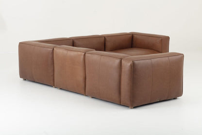 Flamant - BAILEY, Ecksofa, Leder, Cognac braun, 5-Sitzer 5-Sitzer Sofa Flamant