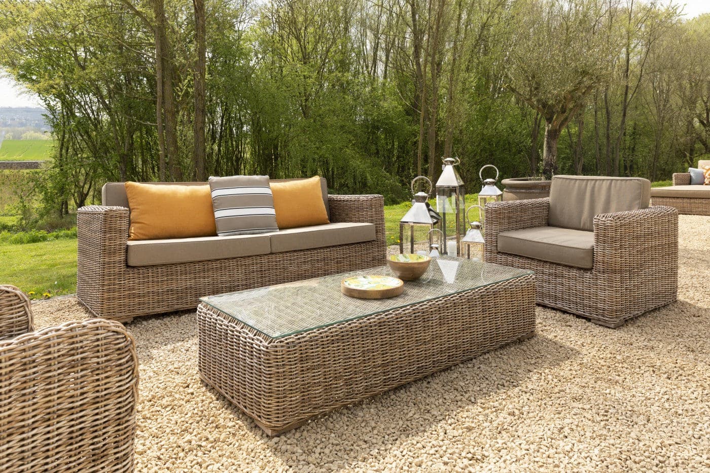 Flamant - HILLS Gartensofa mit Kissen, 2,5-Sitzer Outdoor Sofa 2,5 Sitzer Flamant