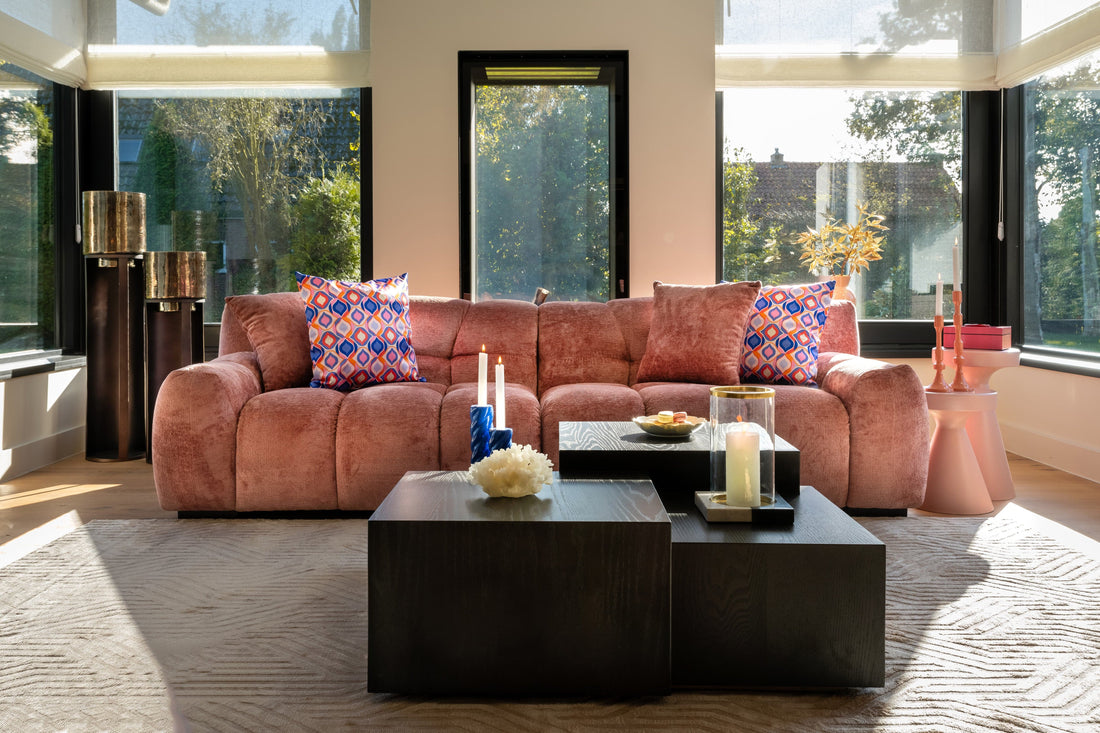 Richmond Interiors Couch Charelle rose chenille (Bergen 705 rose chenille) 3-Sitzer Sofa Richmond Interiors