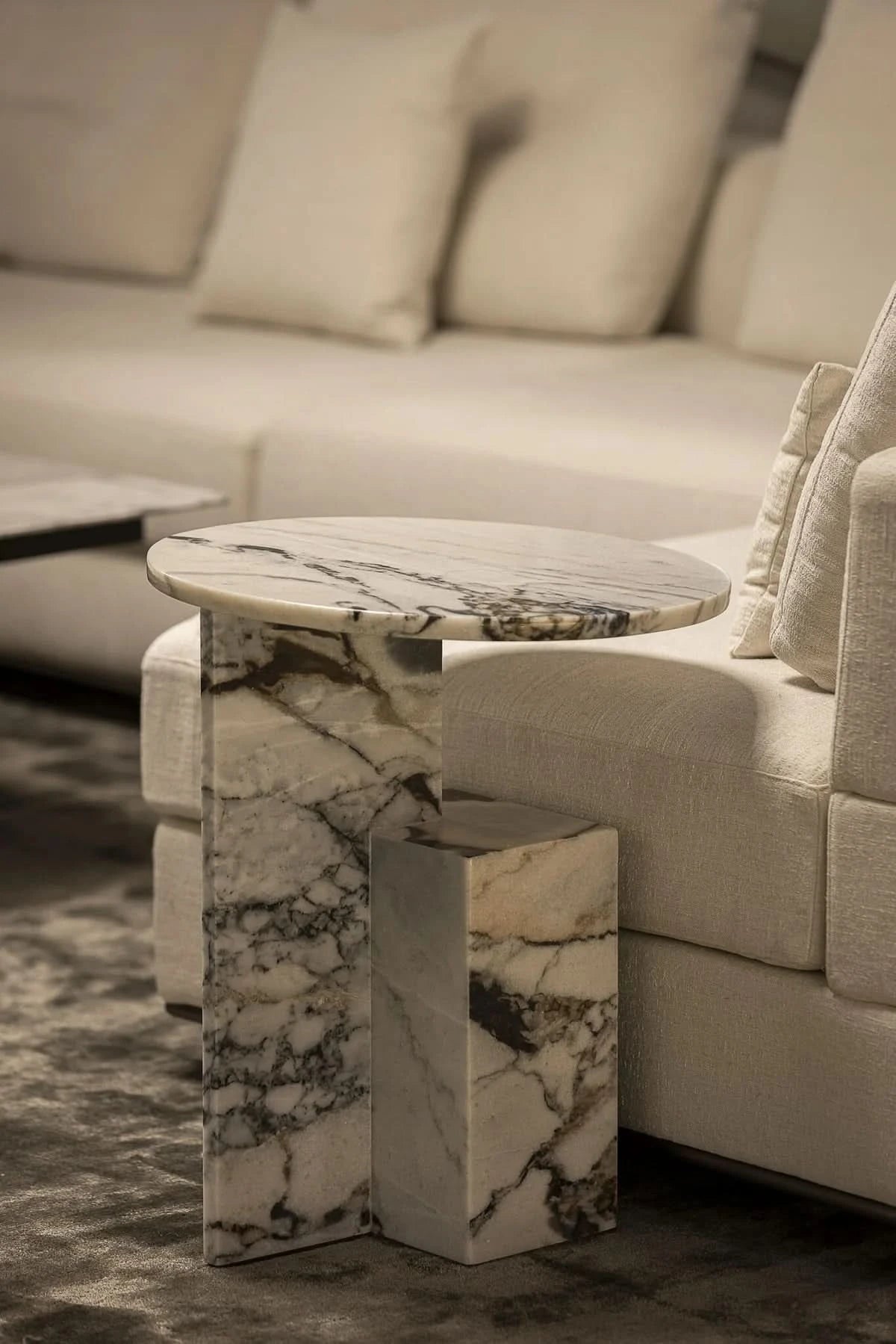 The Grand Collection PERUGIA Beistelltisch – Marmor Beistelltisch rund The Grand Collection