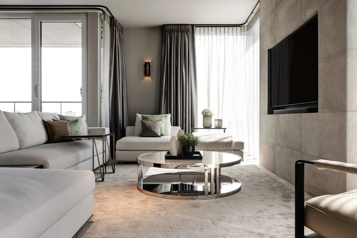 The Grand Collection MASSIMO Sofa P2 – White Beige Ecksofa The Grand Collection