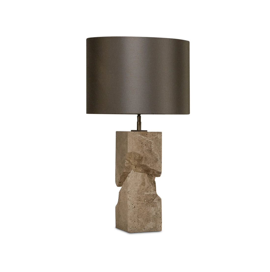 The Grand MONTELLA Tischleuchte – Travertin Beige | Gunmetal Tischlampe The Grand Collection