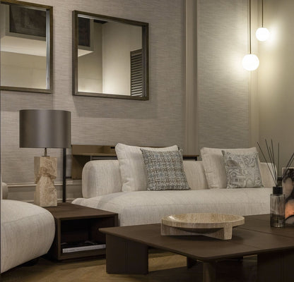 The Grand MONTELLA Tischleuchte – Travertin Beige | Gunmetal Tischlampe The Grand Collection