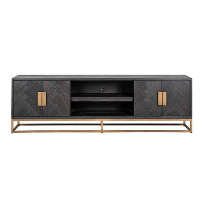 Richmond Interiors - TV-Unit Blackbone Messing 4-türig 200cm Fernsehkommode Richmond Interiors