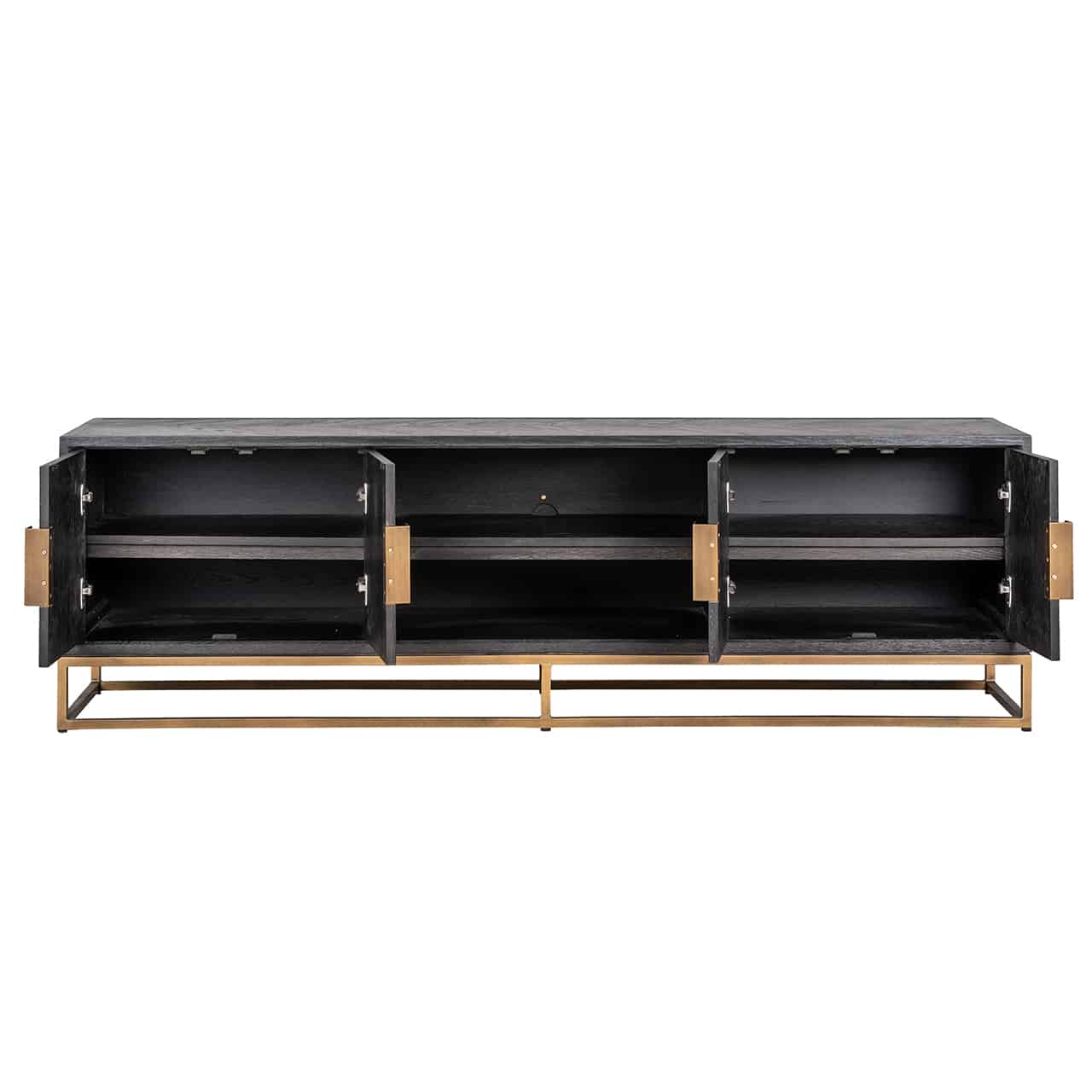 Richmond Interiors - TV-Unit Blackbone Messing 4-türig 200cm Fernsehkommode Richmond Interiors