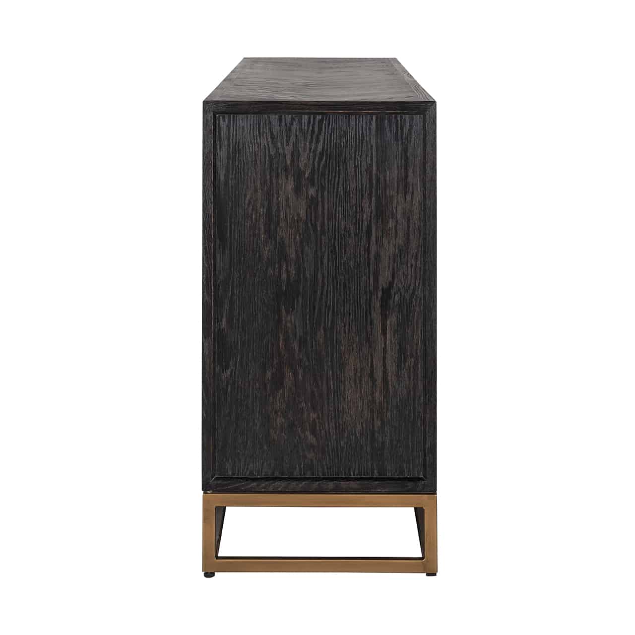 Richmond Interiors Sideboard Blackbone Messing 4-türig schwarz rustikal Sideboard Richmond Interiors