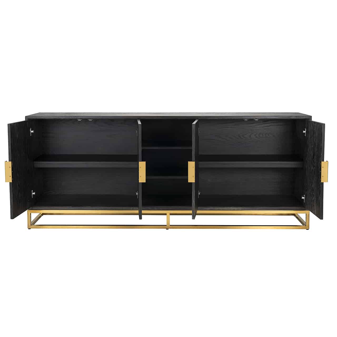 Richmond Interiors Sideboard Blackbone gold 4-türig schwarz rustikal Sideboard Richmond Interiors