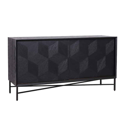 Richmond Interiors Sideboard Blax 2-Schiebetüren schwarz Sideboard Richmond Interiors