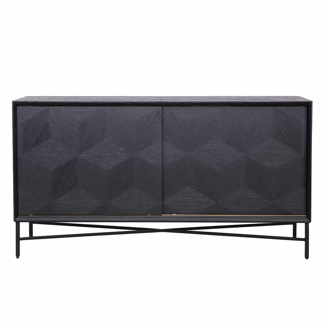 Richmond Interiors Sideboard Blax 2-Schiebetüren schwarz Sideboard Richmond Interiors