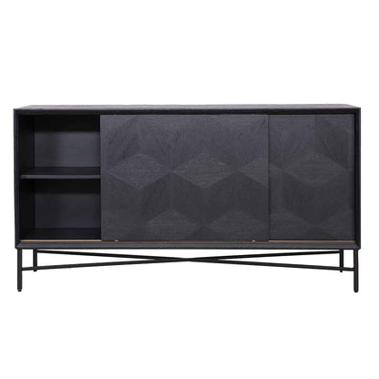 Richmond Interiors Sideboard Blax 2-Schiebetüren schwarz Sideboard Richmond Interiors