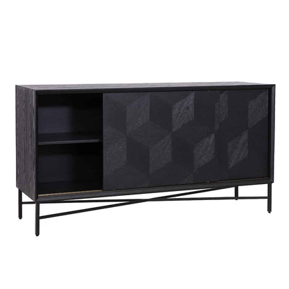 Richmond Interiors Sideboard Blax 2-Schiebetüren schwarz Sideboard Richmond Interiors