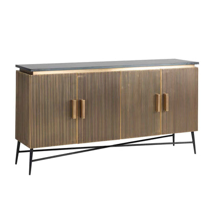 Richmond Interiors Sideboard Ironville 4-türig gold Sideboard Richmond Interiors