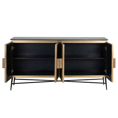 Richmond Interiors Sideboard Ironville 4-türig gold Sideboard Richmond Interiors