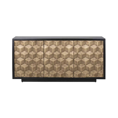 Richmond Interiors Sideboard Esher 3-türig (Schwarz) Sideboard Richmond Interiors