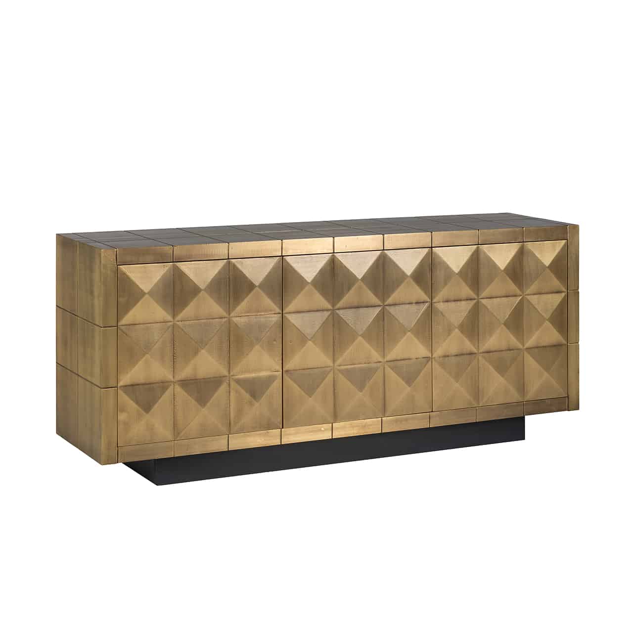 Richmond Interiors Sideboard Collada 3-türig (Gebürstetes Gold) Sideboard Richmond Interiors