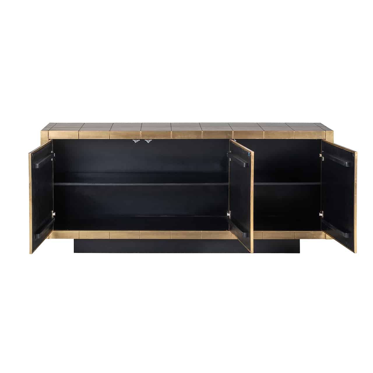 Richmond Interiors Sideboard Collada 3-türig (Gebürstetes Gold) Sideboard Richmond Interiors