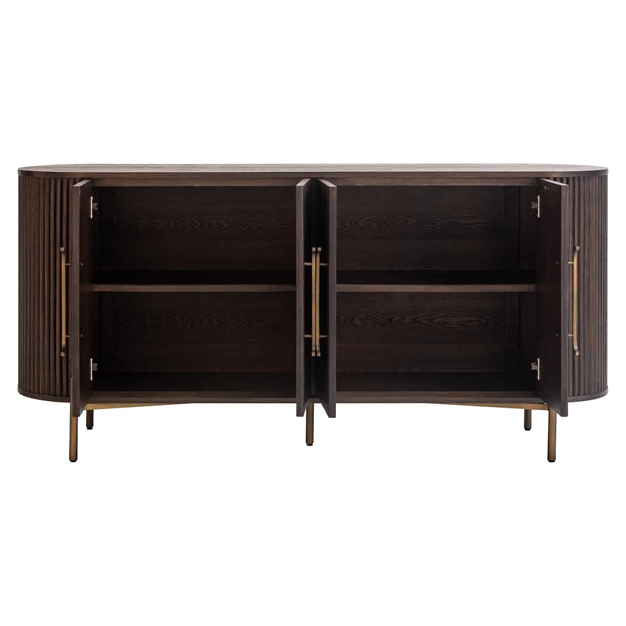 Richmond Interiors Sideboard Luxor 4-türig (Braun) Sideboard Richmond Interiors