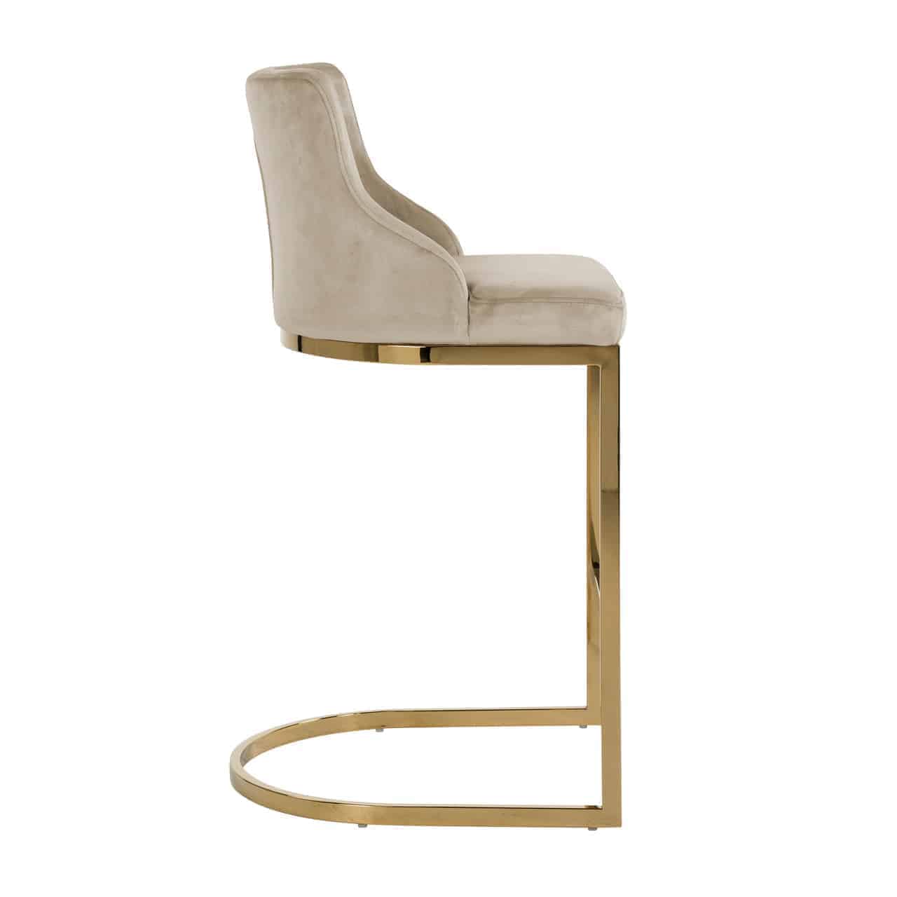 Richmond Interiors - Barhocker Bolton Khaki Samt / Gold Barhocker Richmond Interiors