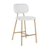 Richmond Interiors - 2er-Set Thekenhocker Xenia weiß Bouclé / gebürstetes Gold (Copenhagen 900 Bouclé White) Barhocker Richmond Interiors