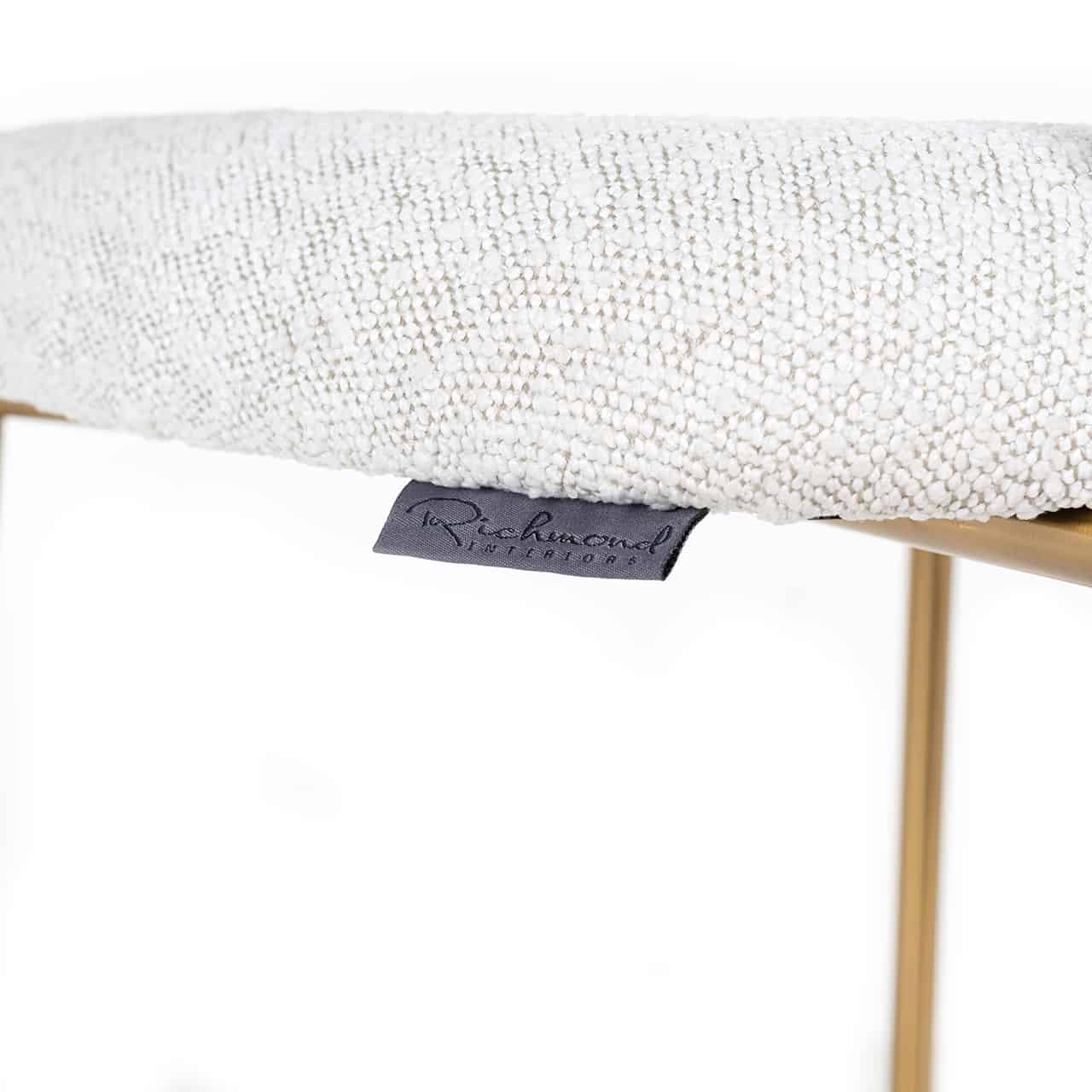 Richmond Interiors Thekenhocker Xenia weiß Bouclé / gebürstetes Gold (Copenhagen 900 Bouclé White) Barhocker Richmond Interiors