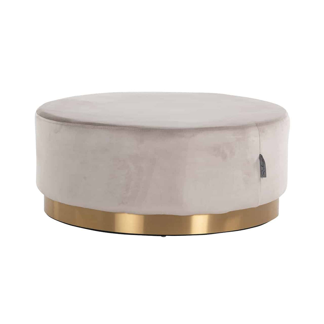 Richmond Interiors Sitzpuff Emmy 70Ø khakifarbener Samt (Quartz Khaki 903) Pouf rund Richmond Interiors