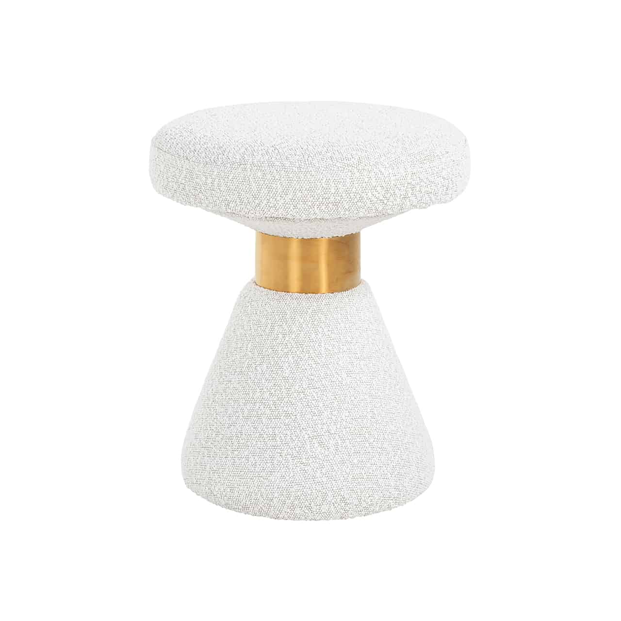 Richmond Interiors Pouffe Tribe 41Ø weiß Bouclé (Copenhagen 900 Bouclé White) Pouf rund Richmond Interiors