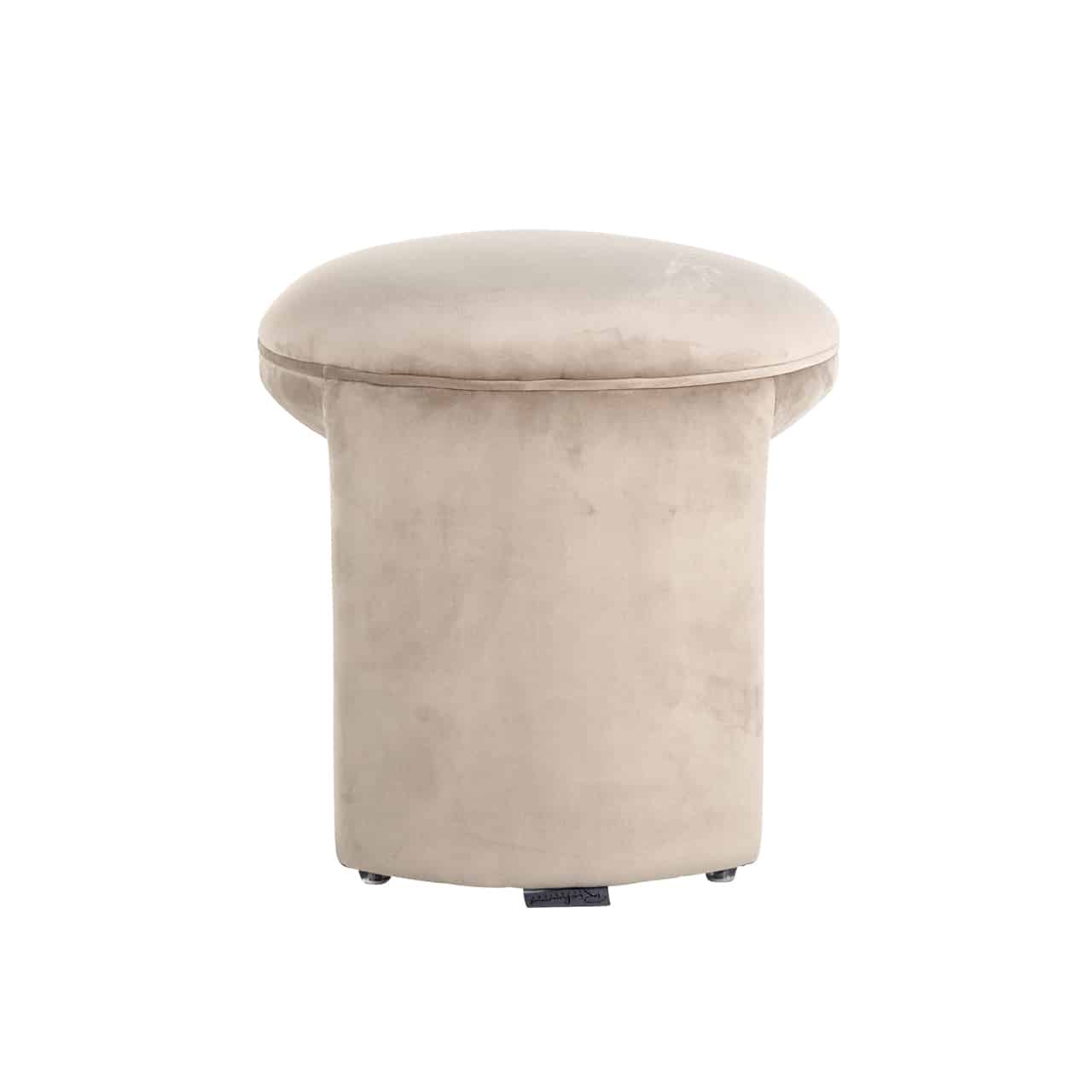 Richmond Interiors Sitzpuff Fargo aus khakifarbenem Samt (Quartz Khaki 903) Pouf rund Richmond Interiors