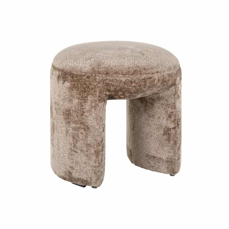 Richmond Interiors Sitzpuff Fargo Taupe Chenille (Bergen 104 Taupe Chenille) Pouf rund Richmond Interiors