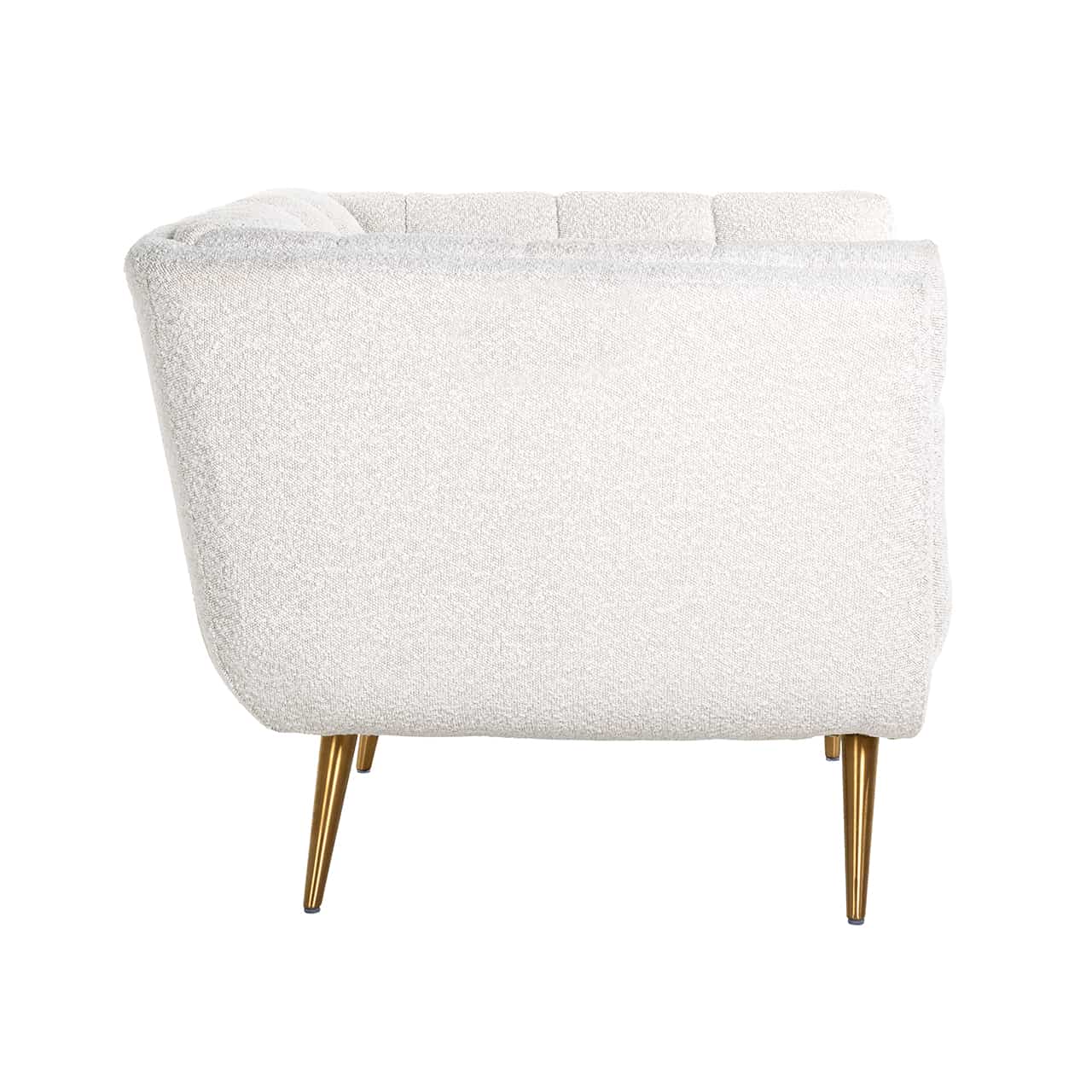 Richmond Interiors Sessel Huxley White Bouclé / gebürstetes Gold (Copenhagen 900 Bouclé White) Polstersessel Richmond Interiors