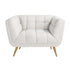 Richmond Interiors Sessel Huxley White Bouclé / gebürstetes Gold (Copenhagen 900 Bouclé White) Polstersessel Richmond Interiors