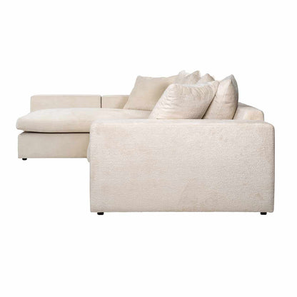 Richmond Interiors Sofa Alcazar 3-Sitzer + Lounge links/rechts weißes Chenille (Bergen 900 weißes Chenille) Ecksofa Richmond Interiors