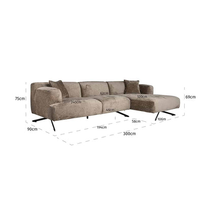 Richmond Interiors - Sofa Donovan 3-Sitzer + Lounge rechts Ecksofa Richmond Interiors